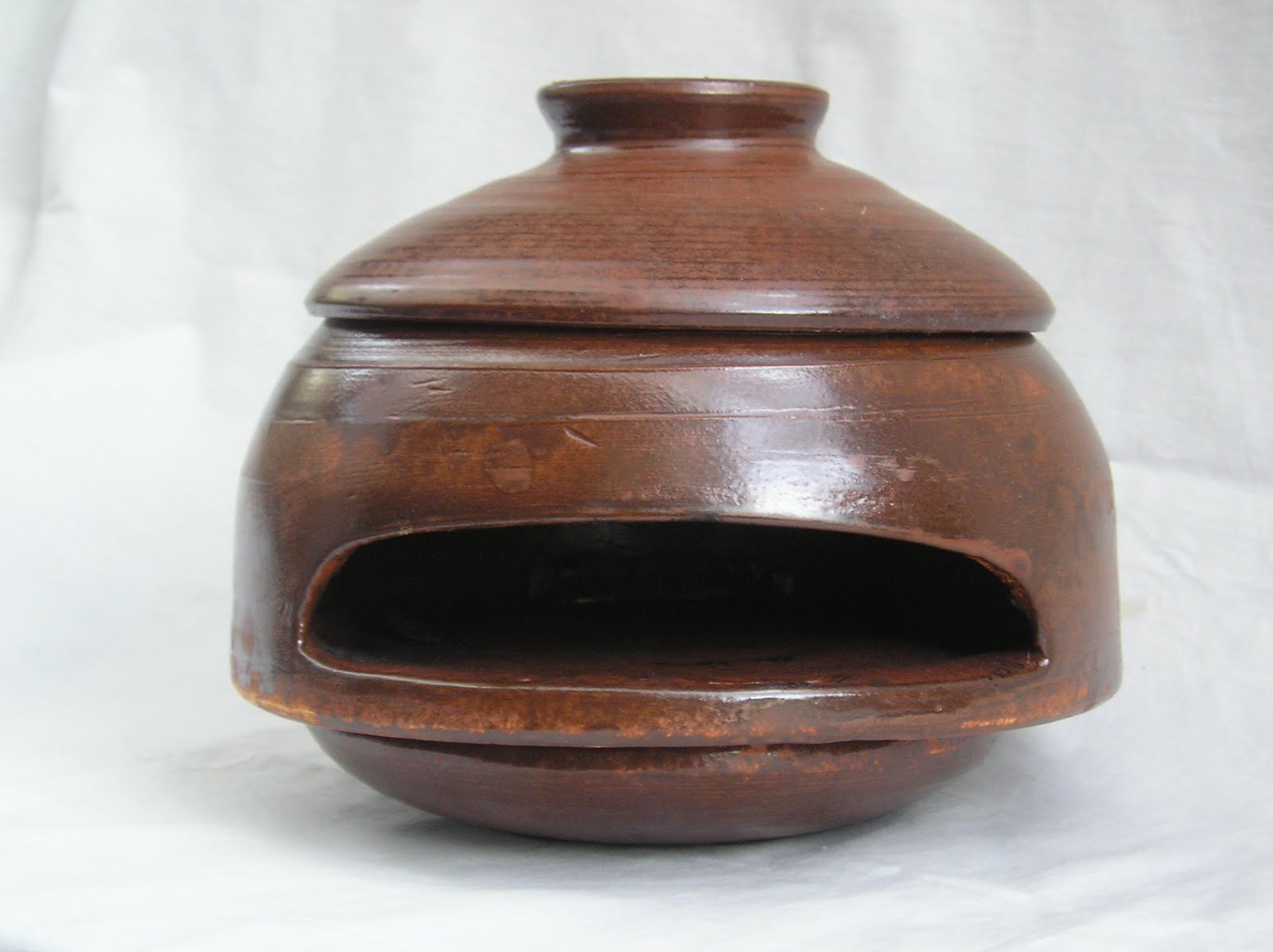 手作りの大きなタジン鍋 灰被り・-3(耐熱粘土を使用) - キッチン/食器
